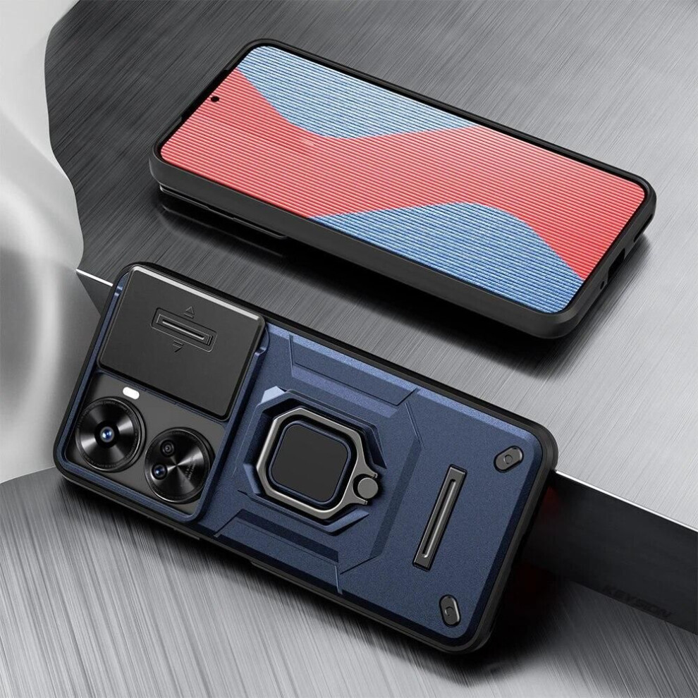(navy blue, for Huawei nova12 SE) Keysion Shockproof Case For Huawei Nova 12 Se Slide Camera Lens Protection Ring Stand Phone Back Cover For Huawei Nova 12 Se
