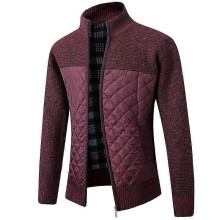 (XL, One size) Mens Stand Collar Pullover Sweater Slim Fit Knit Jacket
