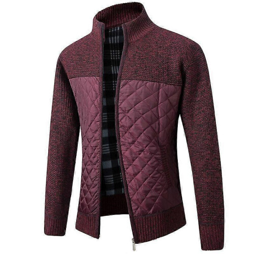 (XL, One size) Mens Stand Collar Pullover Sweater Slim Fit Knit Jacket