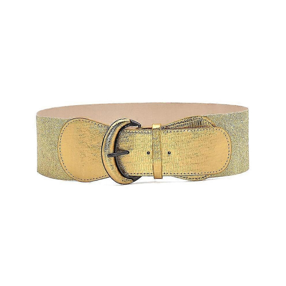 (gold, One size) Women&#39;s Wide Stretchy Cinch Belt Vintage Chunky Buckle Belts 60-80cm-image-OPC-PG57276-NEW