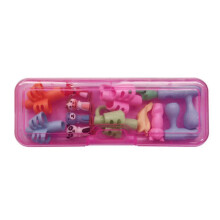 (Pink, One size) Pencil Grip Set 13 Pcs Children Pen Holder Writing Aid Grip Trainer With Storage Case