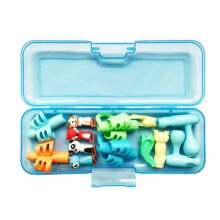 (Blue, One size) Pencil Grip Set 13 Pcs Children Pen Holder Writing Aid Grip Trainer With Storage Case