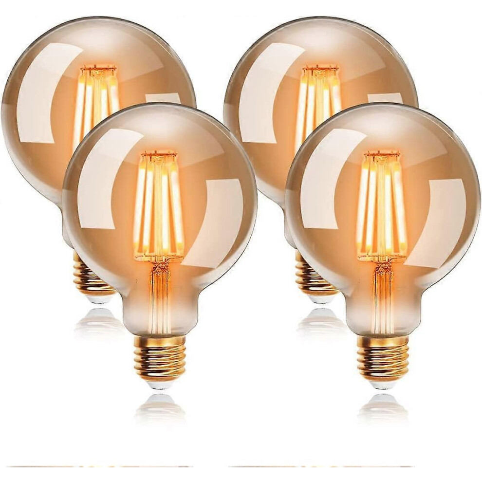(Colour, One size) EXTRASTAR Vintage Edison Light Bulb  6W G95 Old Fashioned Style Globe LED Bulb (48W Equivalent)  E27 Edison Screw Base Retro Antiqu-image-OPC-PG575RF-NEW