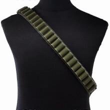 (Green, One size) Tactical fighter 27 shell belt bandolier gun calibre 12 holder shotgun cartridge belt military ammunition outdoor