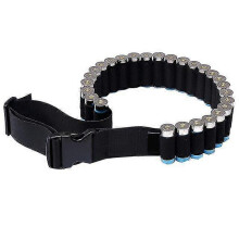 (Black, One size) Tactical fighter 27 shell belt bandolier gun calibre 12 holder shotgun cartridge belt military ammunition outdoor