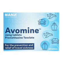 Avomin 25mg Tablets - 28 - (MAX 1 PER ORDER) Travel Sickness.