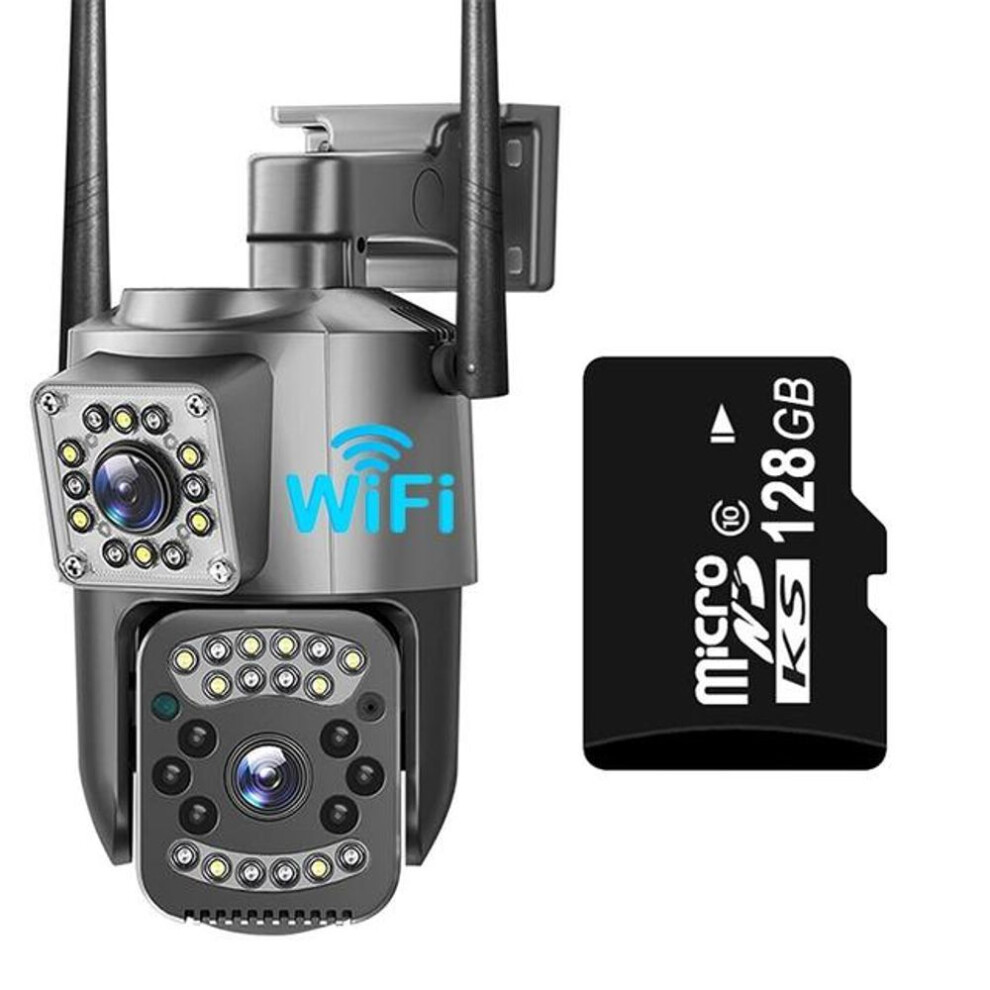 (WIFI version 128GB) New Eu V380 Pro Wi-fi 4g Sim Card 4k 8mp Cctv Camera Outdoor Ip Security Camera Bidirectional Call Color Night Vision Ai Mobile Trackin