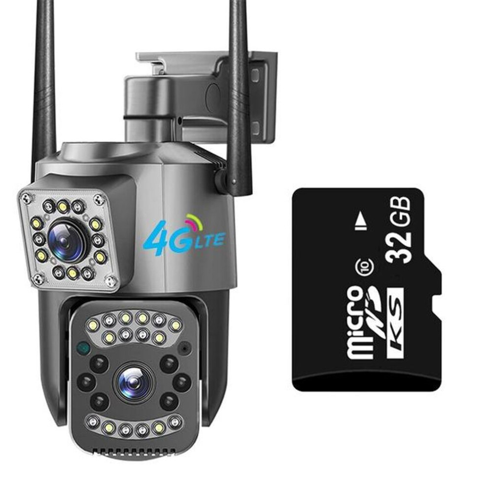 (4G version 32GB) New Eu V380 Pro Wi-fi 4g Sim Card 4k 8mp Cctv Camera Outdoor Ip Security Camera Bidirectional Call Color Night Vision Ai Mobile Trackin