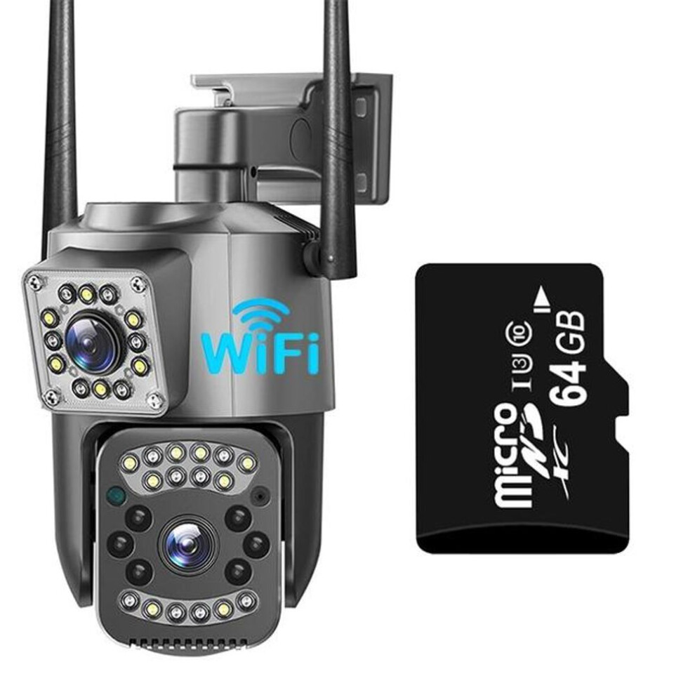 (WIFI version 64GB) New Eu V380 Pro Wi-fi 4g Sim Card 4k 8mp Cctv Camera Outdoor Ip Security Camera Bidirectional Call Color Night Vision Ai Mobile Trackin