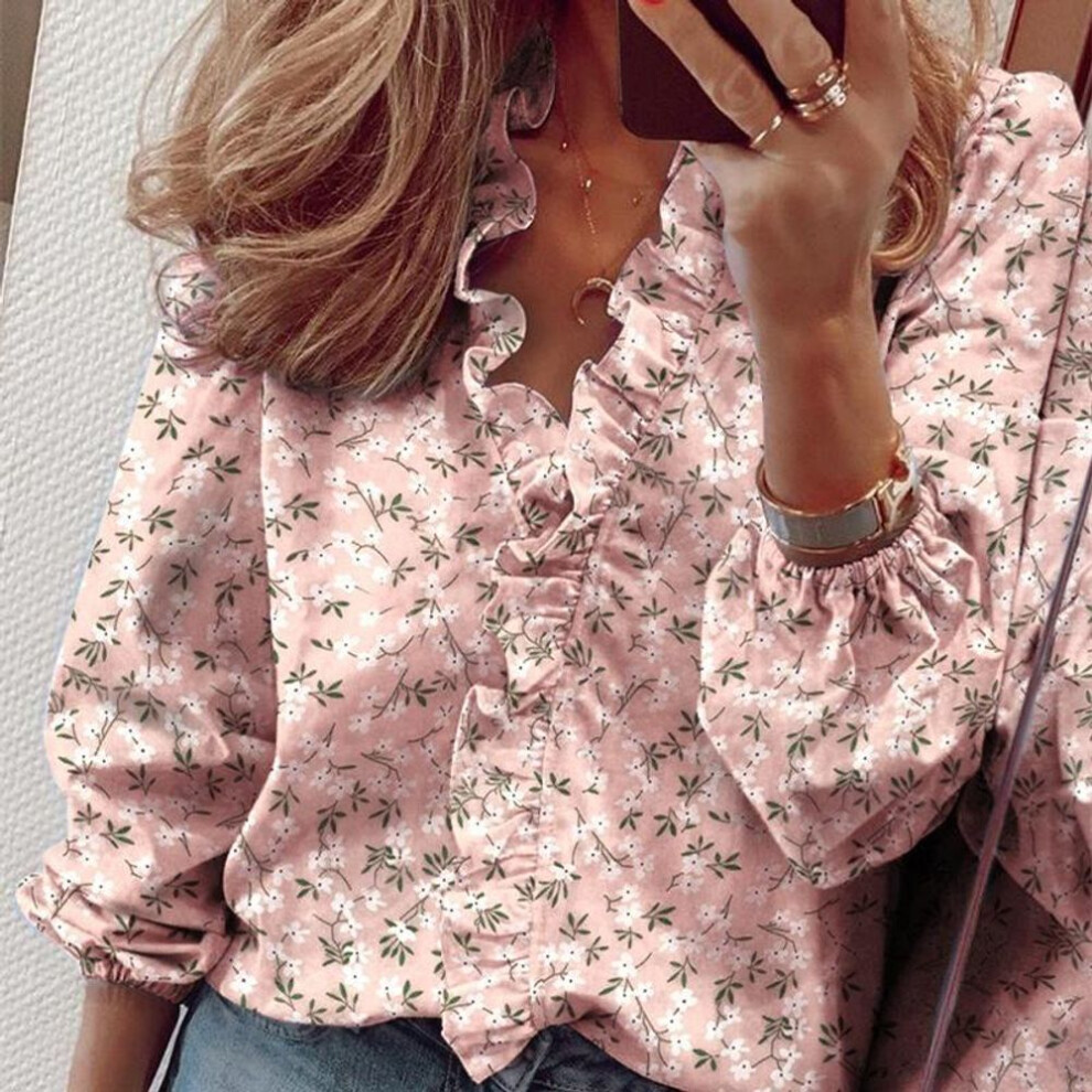 (pink, XXL) YYFS Women's Fashion Casual Long Sleeve Blouses