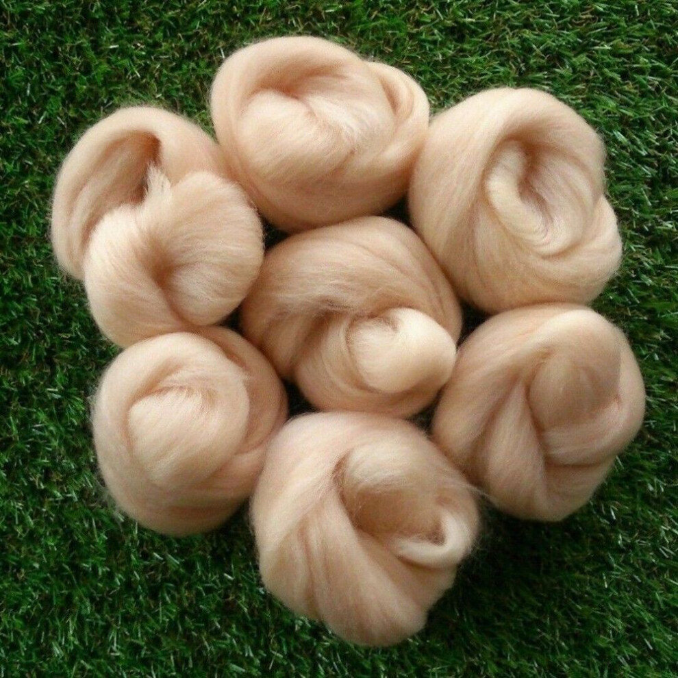 (Beige 45g) Random Color Wool Felt Handmade Felt Needle Diy Finger Cots Hand Craft Foam Wool Felt Kit