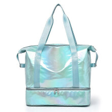 (Blue, One size) Gym Bag With Shoes Compartment & Wet Compartment, Large Waterproof Travel Bag Shoulder Bag Duffle Bag Overnight Bag For Women (pink)