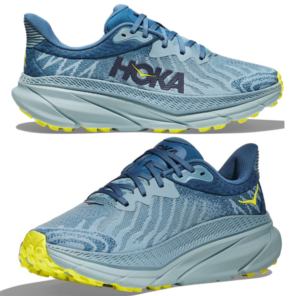 (Peacock Blue, UK8/EU42) HOKA ONE ONE Challenger Atr 7 Men Trainers Wear-resistant Platform Running Shoes Jogger Sneakers Sport