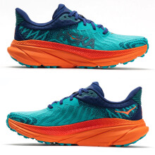 (Blue & Orange, UK10.5/EU45) HOKA ONE ONE Challenger Atr 7 Men Trainers Wear-resistant Platform Running Shoes Jogger Sneakers Sport