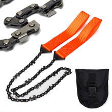 (Orange, One size) 100% New Upgraded Portable Chainsaw for Camping and Hiking, 24-inch Handheld Chain Saw with 11 Teeth for Fast and Efficient Wood Cutting