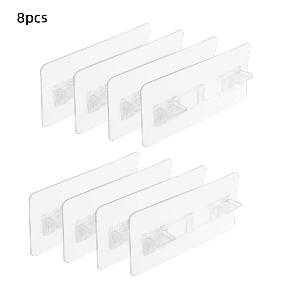 (8pcs) Self Adhesive Shelves Partition Holders Punch Free Shelf Support Peg Closet Brackets Cabinet Support Clips Wall Hanger Sticker