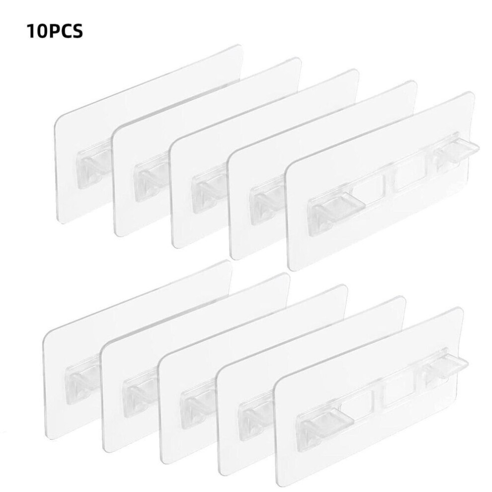 (10pcs) Self Adhesive Shelves Partition Holders Punch Free Shelf Support Peg Closet Brackets Cabinet Support Clips Wall Hanger Sticker