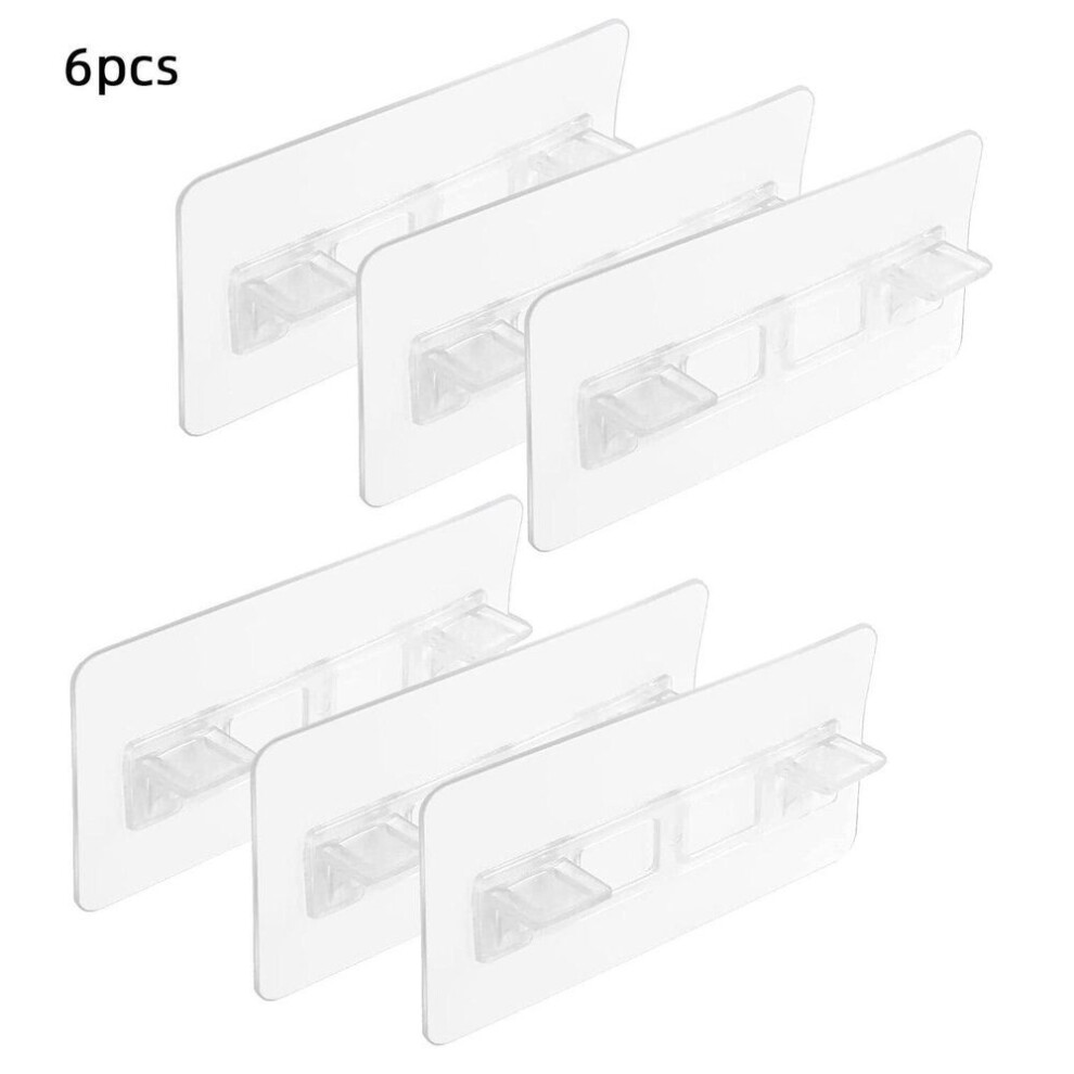 (6pcs) Self Adhesive Shelves Partition Holders Punch Free Shelf Support Peg Closet Brackets Cabinet Support Clips Wall Hanger Sticker