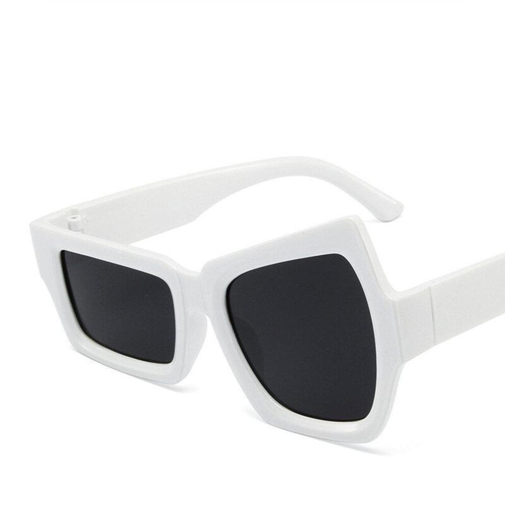 (white) Fashion Irregular Square Sunglasses Funny Party Asymmetrical Sun Glasses Men Brand Designer Personality Black Sunglasses