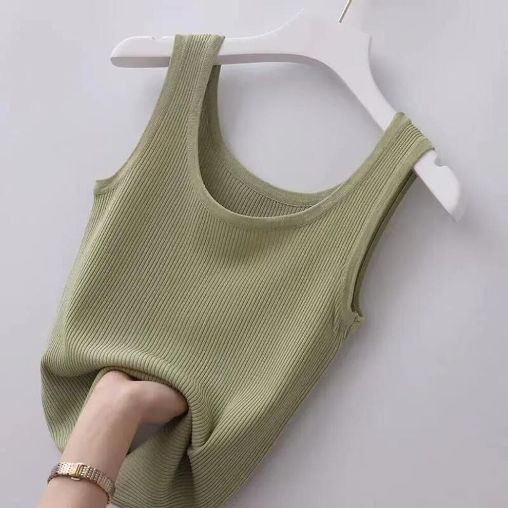 (green, L) Crop Tops Sexy Lingerie Tank Tops Women Summer Camisole Black White Top Y2k Undershirt Sleep Vest Bralette Plus Size Camis