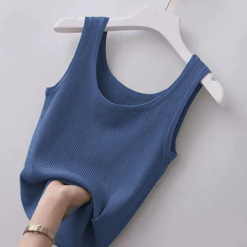 (blue, XL) Crop Tops Sexy Lingerie Tank Tops Women Summer Camisole Black White Top Y2k Undershirt Sleep Vest Bralette Plus Size Camis