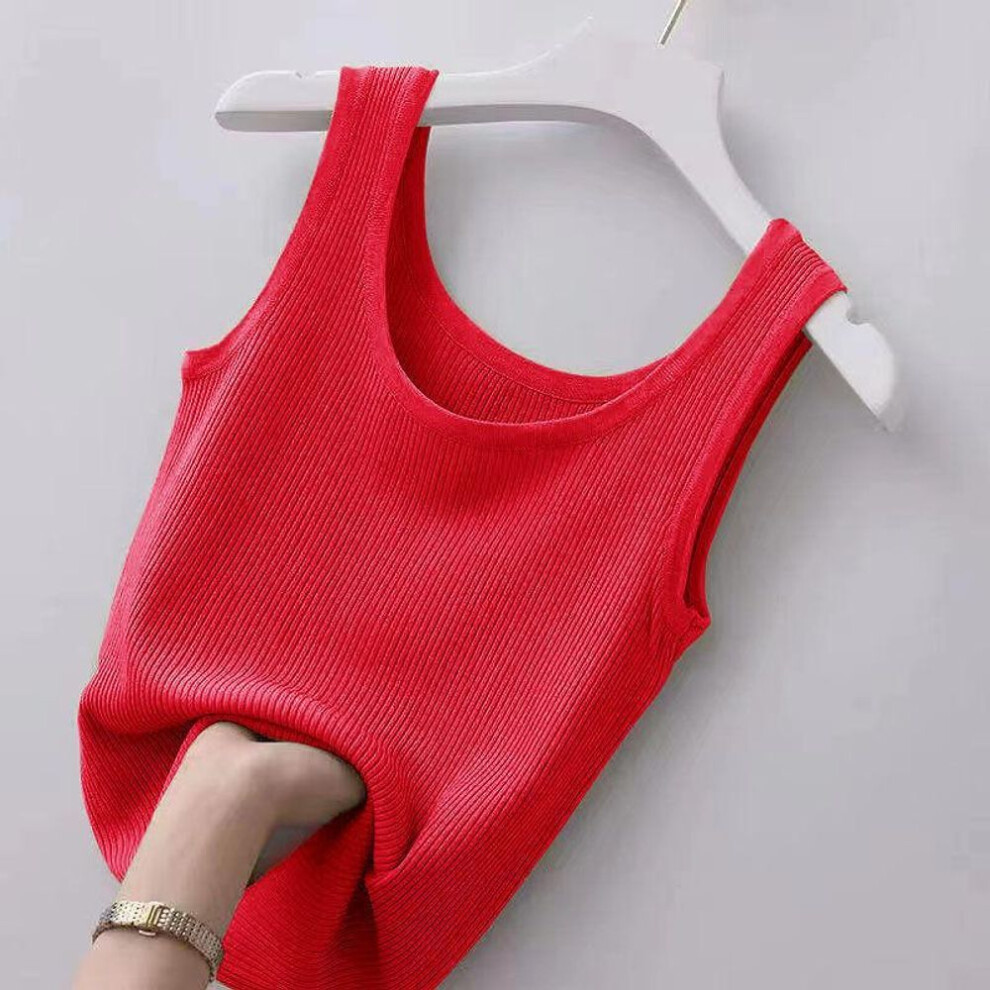 (red, XL) Crop Tops Sexy Lingerie Tank Tops Women Summer Camisole Black White Top Y2k Undershirt Sleep Vest Bralette Plus Size Camis