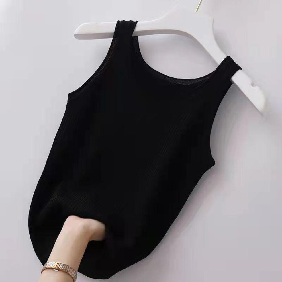 (black, XXXXL) Crop Tops Sexy Lingerie Tank Tops Women Summer Camisole Black White Top Y2k Undershirt Sleep Vest Bralette Plus Size Camis