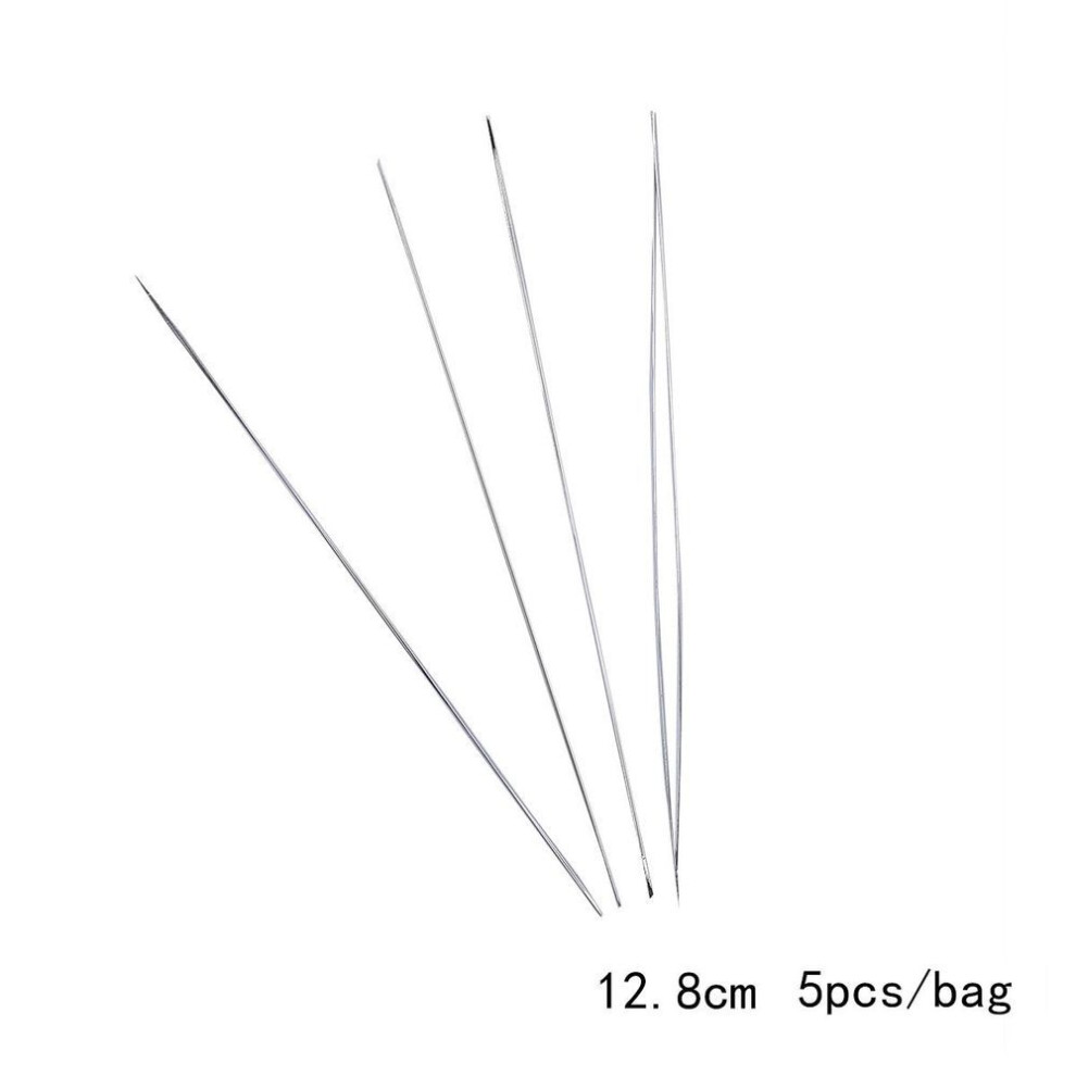(3) Stainless Steel 5pcs Opening Curved Beading Needles Tools Pins For Bead Threading String Cord Easy Diy Jewelry Findings Making