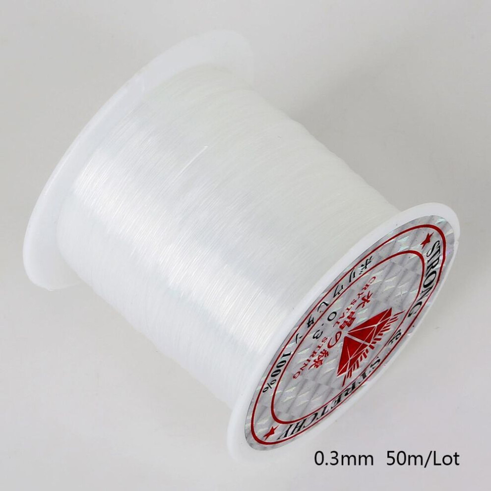 (0.3mm 50M) No Elasticity Transparent Non-stretch Fish Line Wire Nylon String Beading For Making Necklace Bracelet Diy Accessories