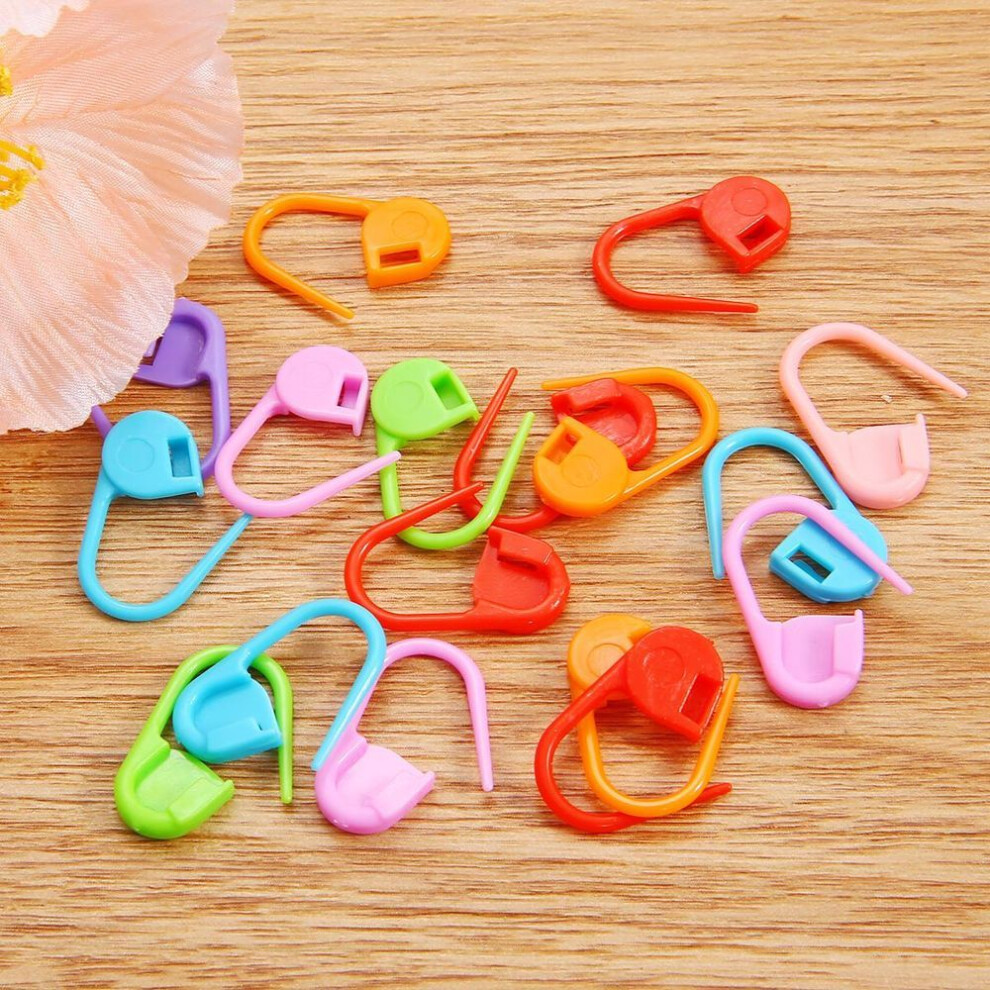 (11x22mm) 50pcs Hot Sell Mix Color Plastic Knitting Tools Locking Stitch Markers Crochet Latch Knitting Tools Needle Clip Hook