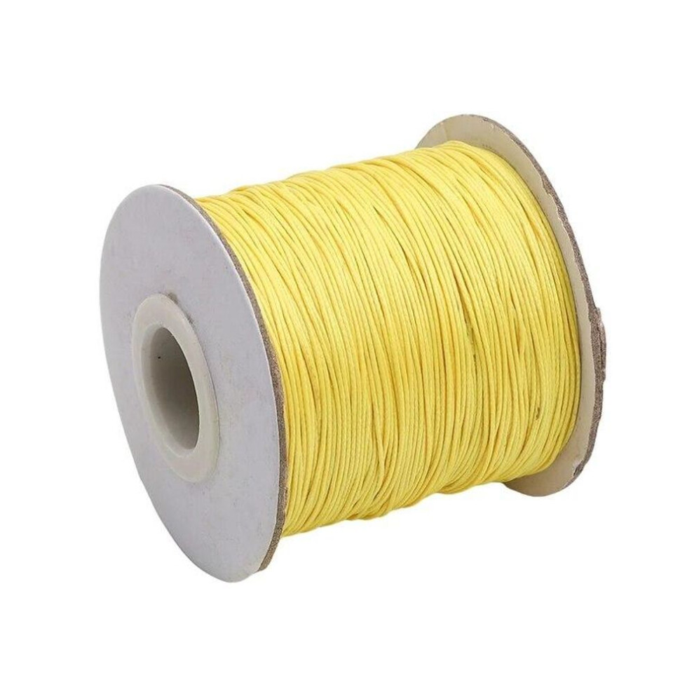 (yellow) 10m/lot 20 Color Leather Line Waxed Cord Cotton Thread String Strap Necklace Rope For Jewelry Making Diy Bracelet Supplies