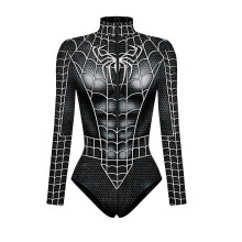 (L, D) New Superhero Cosplay Sexy Spiderman Costume Bodysuit Halloween Carnival Party Disguise For Women