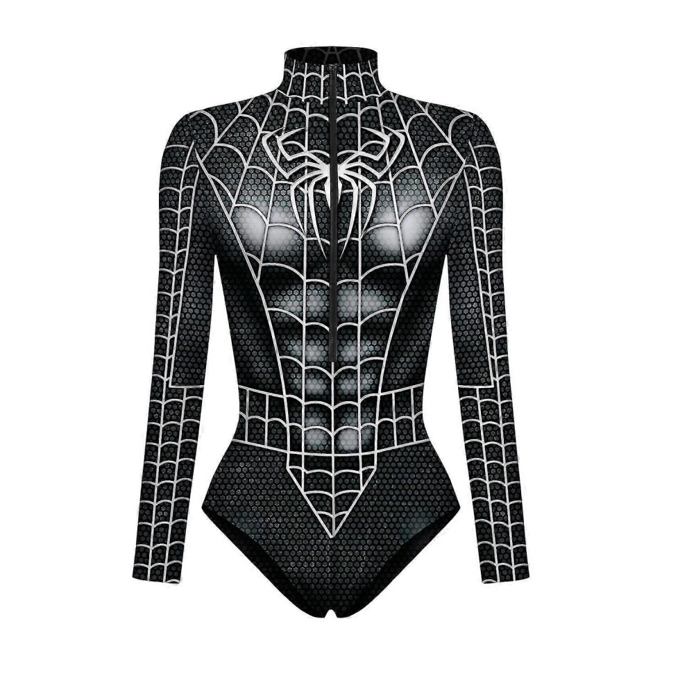 Spiez (L, D) New Superhero Cosplay Sexy Spiderman Costume Bodysuit Halloween Carnival Party Disguise For Women