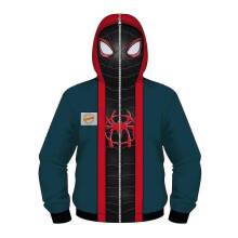(12-13Years, Mask style) Miles Morales Kids 3d Hoodies Boys Zip Hoodie Pullover Hooded Sweashirt Jacket Spiderman Cosplay Costume Inspired By Spider-man: Into The Spider-verse