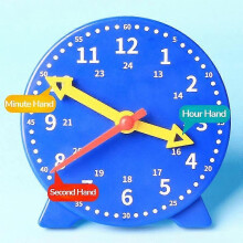 (Sky Blue, One size) Kids Clock Educational Toys Hour Minute Second Time Learning Cognition Clocks Toys Children Preschool Teaching Aids