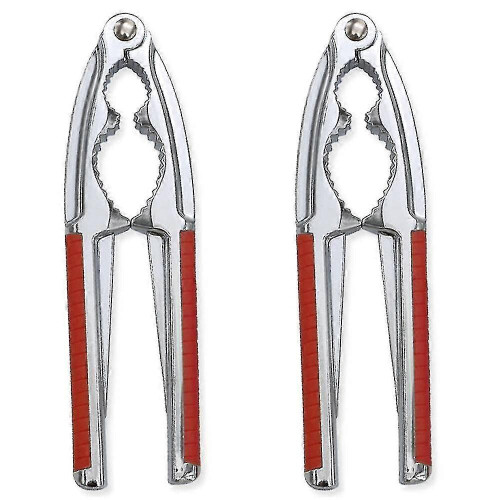 (Red, One size) Walnut Nutcrackers Metal Nut Shell Openers Nut Shell Breakers Crackers Kitchen Tools With Non-slip Handle