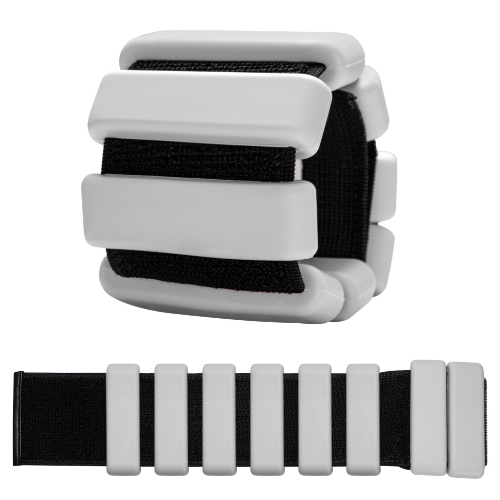 (grey) Adjustable Wrist Weights - Set of 2 (1lb Each)