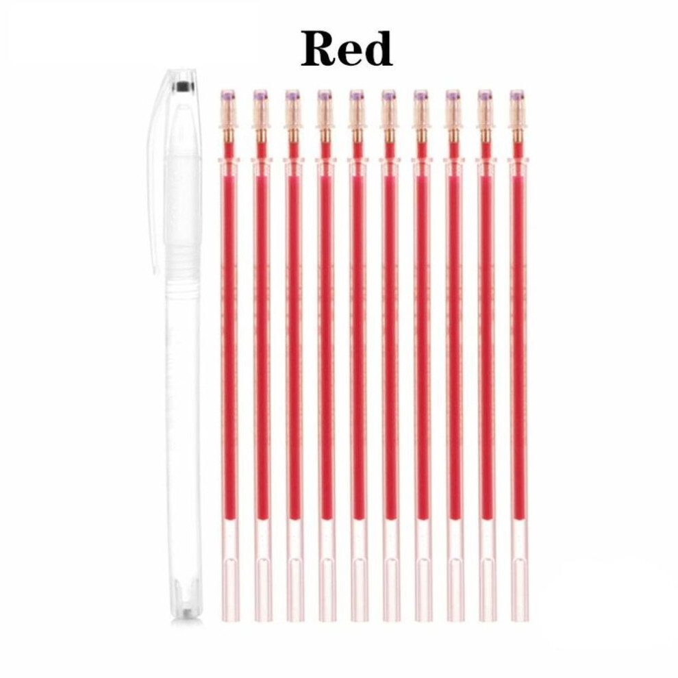 (red) 1set Heat Wrap Fade Out Fabric Markers Pencil High Temperature Disappearing Marker Pens Sewing Drawing Lines Accessories