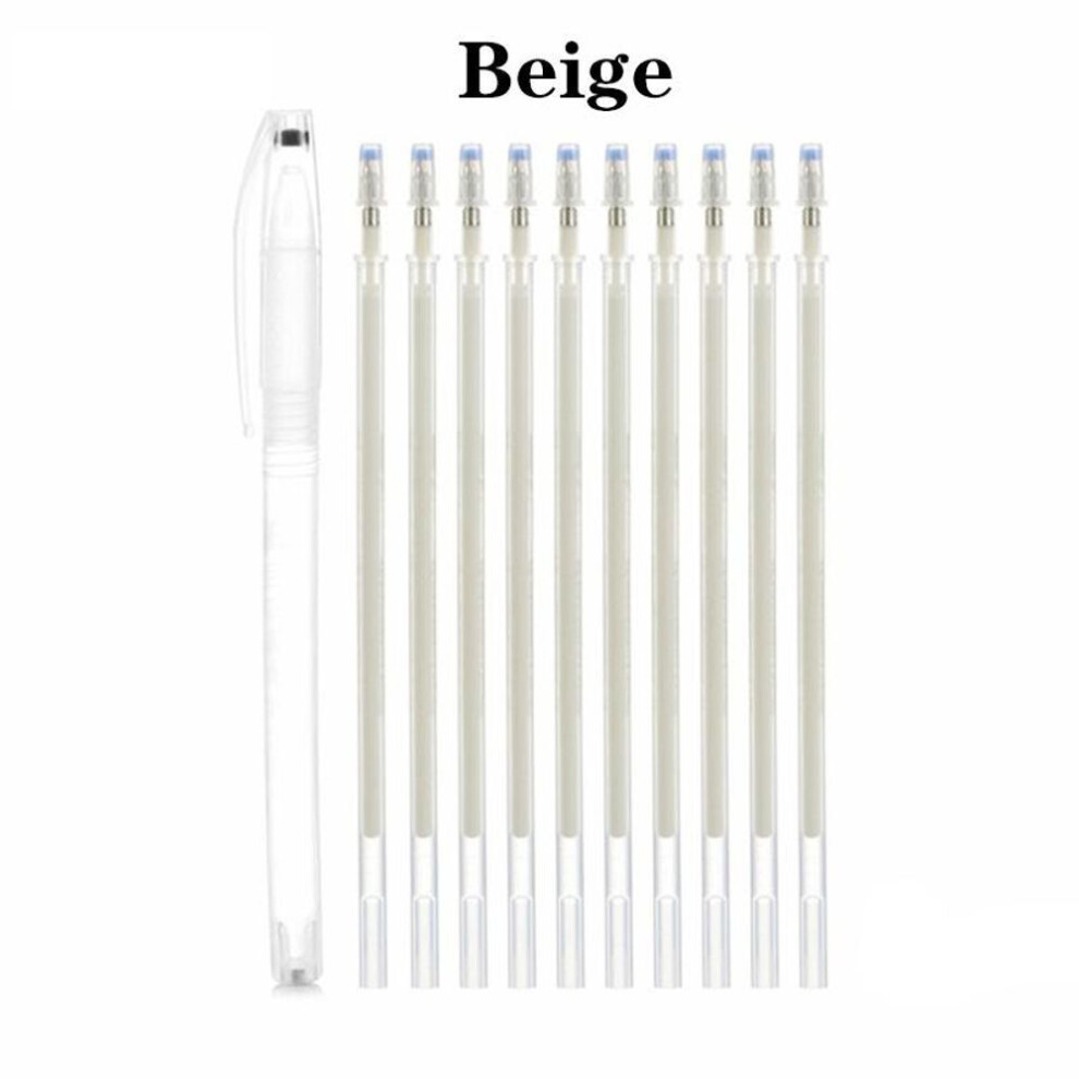 (beige) 1set Heat Wrap Fade Out Fabric Markers Pencil High Temperature Disappearing Marker Pens Sewing Drawing Lines Accessories