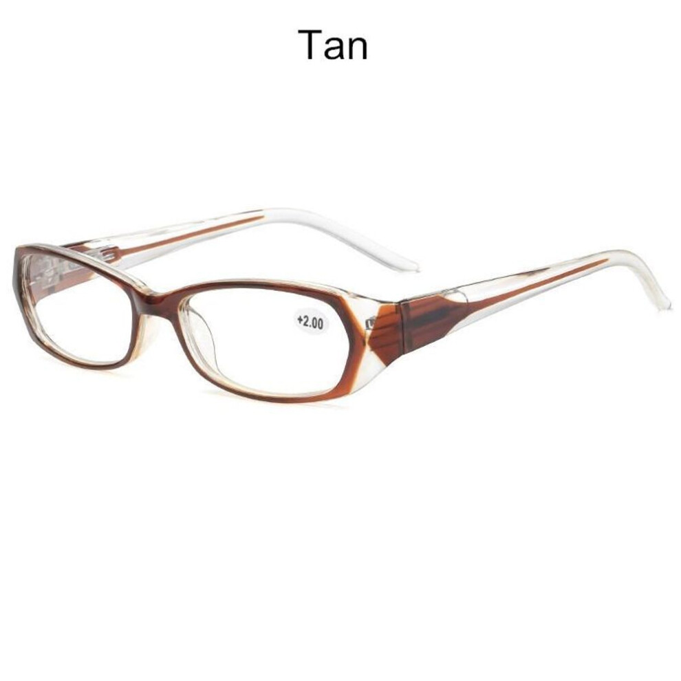 (tan, +4.0) Vintage Women Reading Glasses with Anti-Blue Light