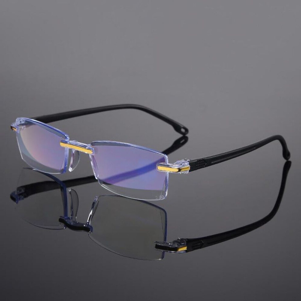(black, +3.5) Fashion Diamond Trimming Women Men Hyperopia Glasses Square Computer Reads Reading Glasses Presbyopia Diopter Female Eyeglasses