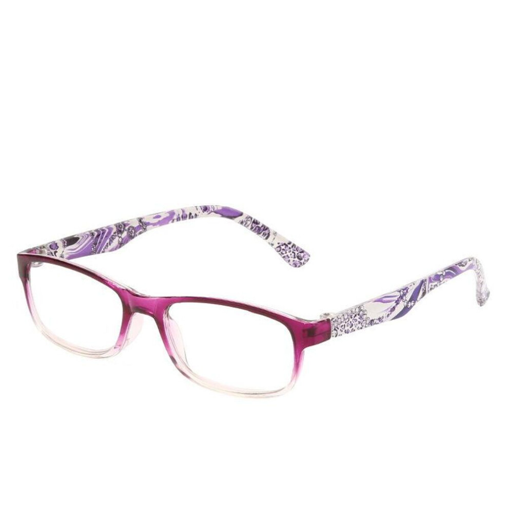 (purple, +4.0) Comfortable Fashion Reading Glasses