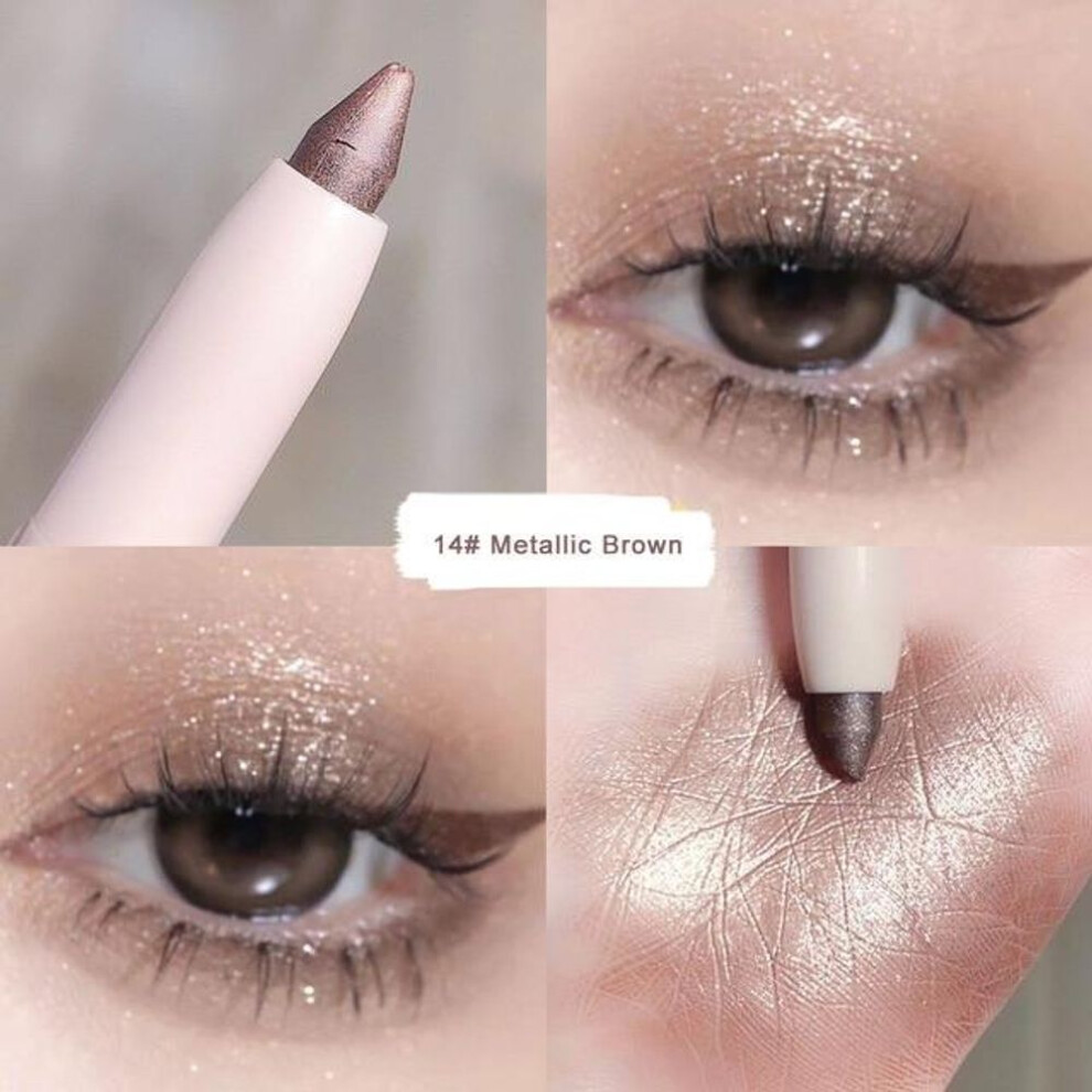 (as the picture, 14#) New Eye Shadow Lying Silkworm Highlighter Pen Korean Eyes Makeup Matte White Pearl High-gloss Brightening Glitter Eyeshadow Stick