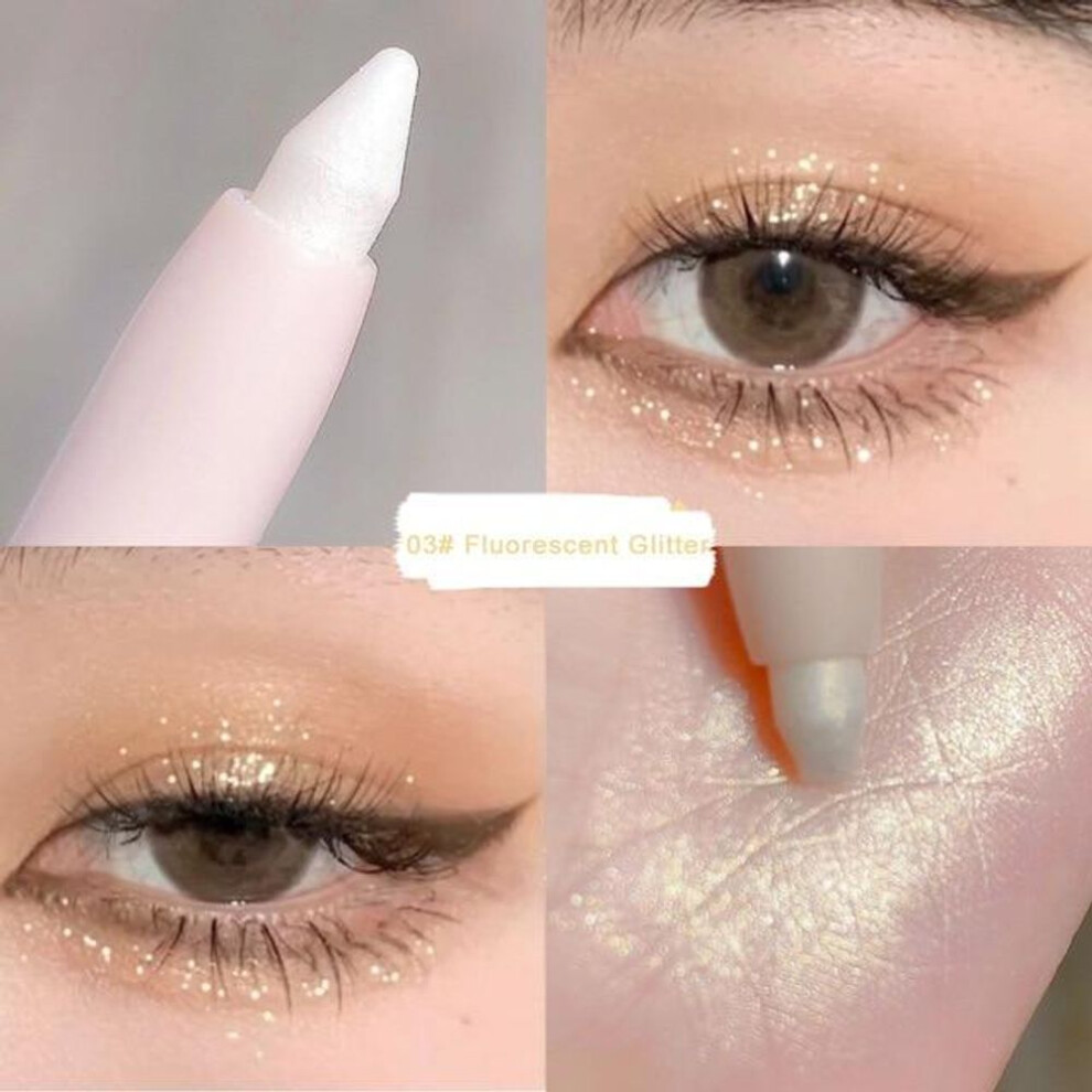 (as the picture, 3#) New Eye Shadow Lying Silkworm Highlighter Pen Korean Eyes Makeup Matte White Pearl High-gloss Brightening Glitter Eyeshadow Stick