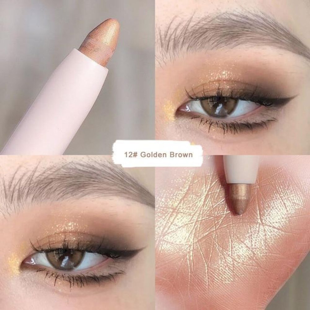 (as the picture, 12#) New Eye Shadow Lying Silkworm Highlighter Pen Korean Eyes Makeup Matte White Pearl High-gloss Brightening Glitter Eyeshadow Stick