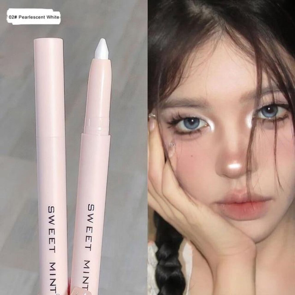 (as the picture, 2#) New Eye Shadow Lying Silkworm Highlighter Pen Korean Eyes Makeup Matte White Pearl High-gloss Brightening Glitter Eyeshadow Stick