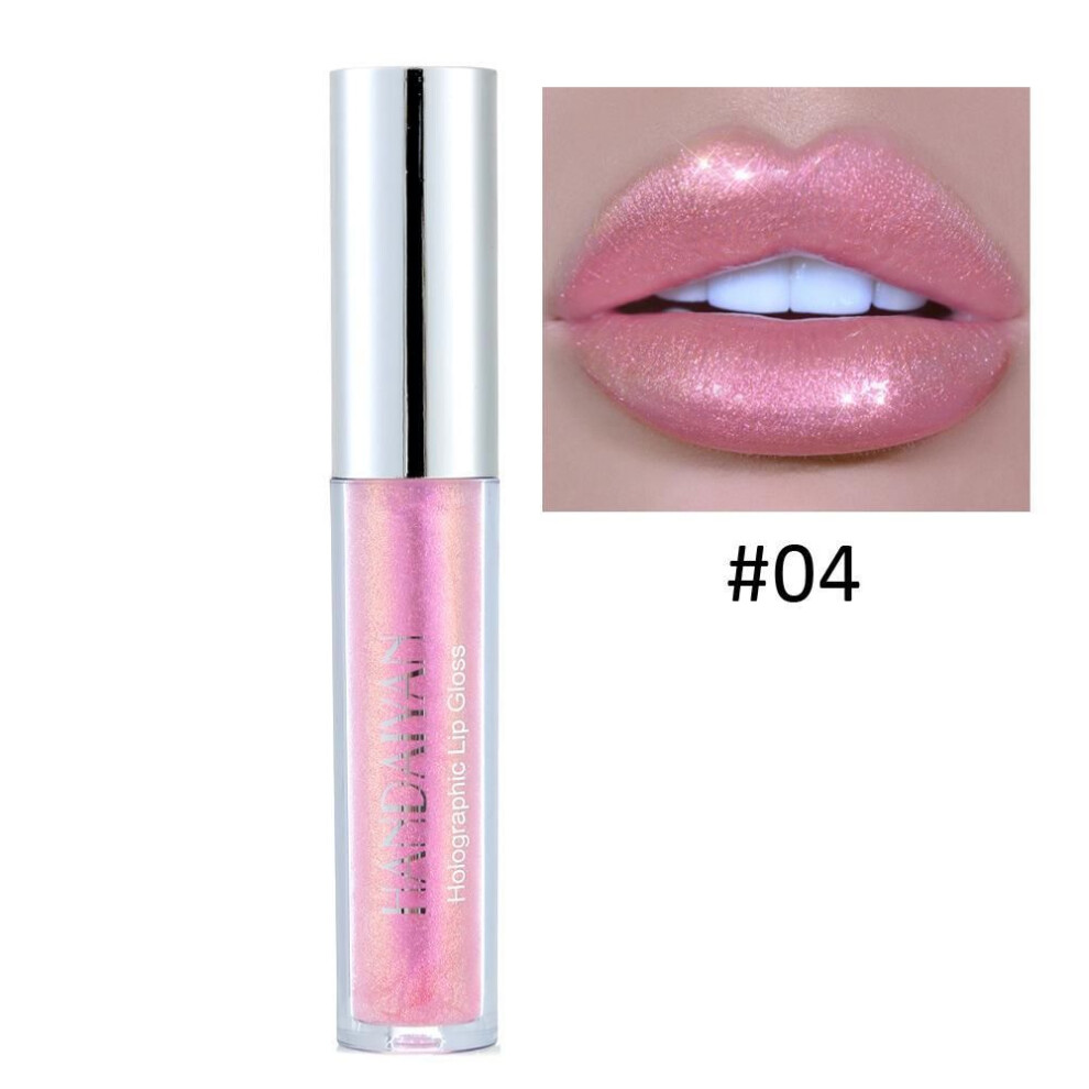 (as The picture, 04) Handaiyan 6 Colors Lip Gloss Longlasting Glitter Red Nude Lipstick Liquid Waterproof Moisturize Luminous Lipgloss Makeup