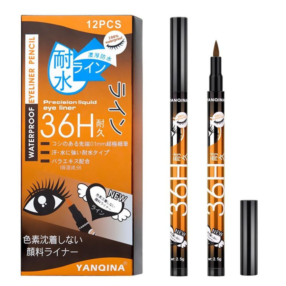 (brown) Yqn 36h Black Waterproof Liquid Eyeliner Make Up Beauty Long-lasting Eye Liner Pencil Makeup