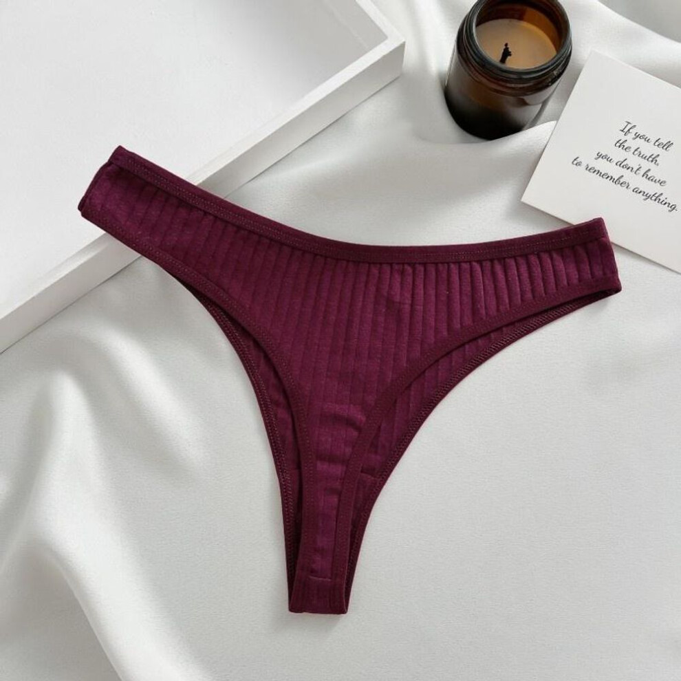 (red, M) Finetoo Thongs For Women Soft Cotton Thong Sexy Low-rise T-back Underwear S-xl Comfortable Panties Girls Underwear