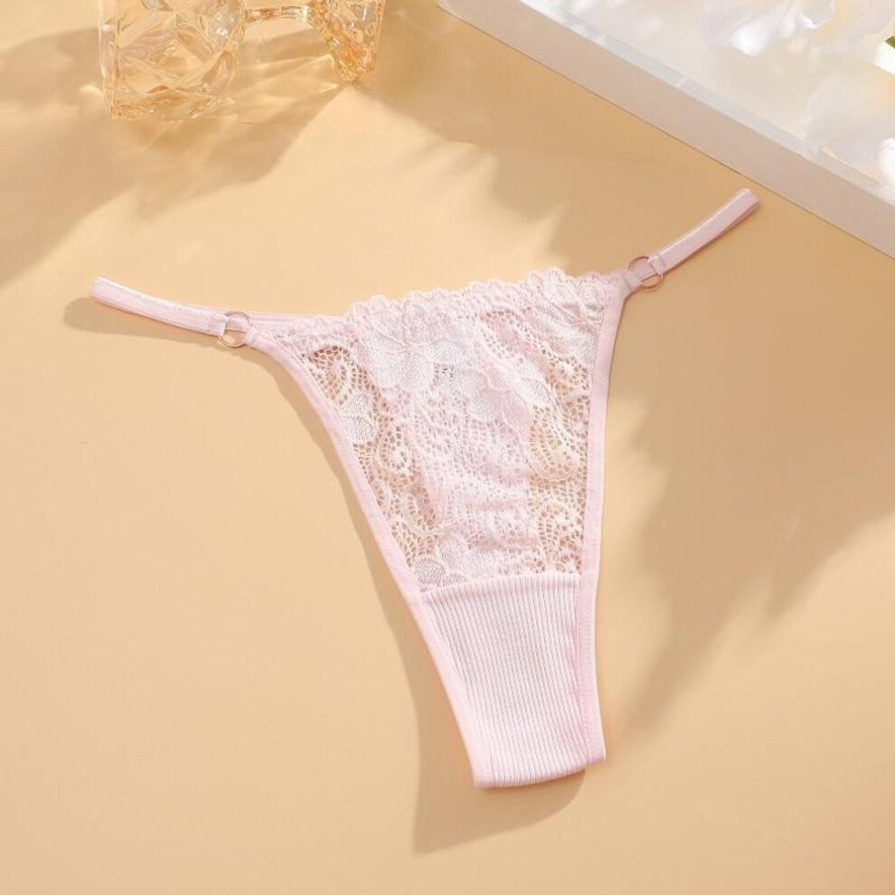 (pink, S) FINETOO Lace Panties for Women Sexy Bikini Thongs Panties Floral Lingerie Soft and Breathable Underwear